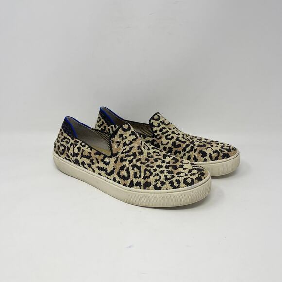 Rothys Animal Print Slip On Sneakers Womens 10 Camo Cat Washable Shoe - Picture 1 of 9